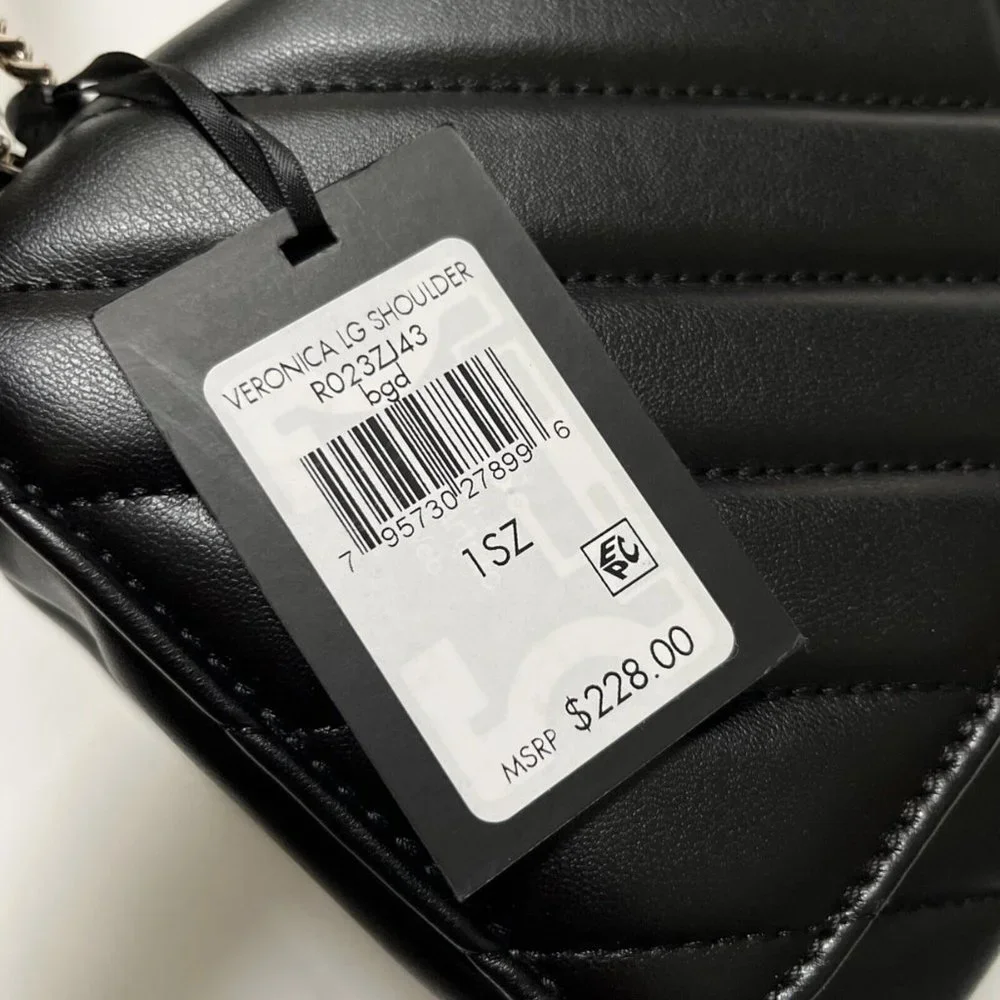 NWT DKNY Veronica Quilted Crossbody Shoulder Bag + Matching Wallet Set Black